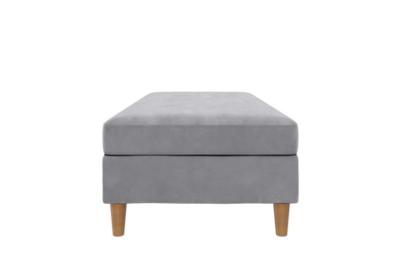 Osmaner/Krakk Lilly Lys grå, Fløyel/Tre/Plast - Lys grå, Fløyel/Tre/Plast - Møbler - Stoler & lenestoler - Krakk - Fotskammel