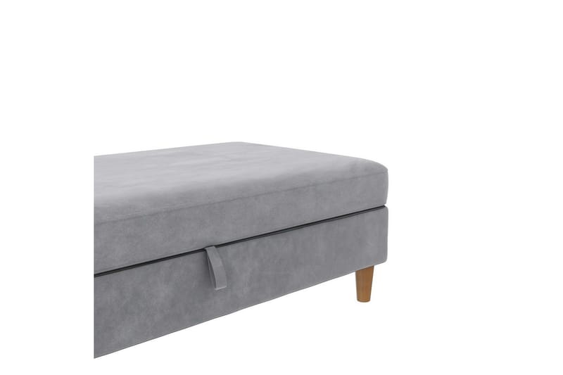 Osmaner/Krakk Lilly Lys grå, Fløyel/Tre/Plast - Lys grå, Fløyel/Tre/Plast - Møbler - Stoler & lenestoler - Krakk - Fotskammel