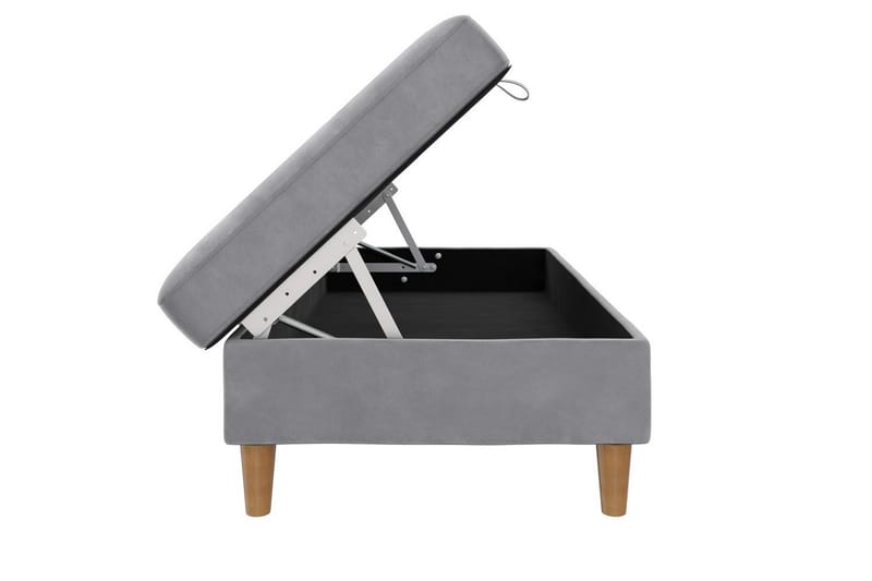 Osmaner/Krakk Lilly Lys grå, Fløyel/Tre/Plast - Lys grå, Fløyel/Tre/Plast - Møbler - Stoler & lenestoler - Krakk - Fotskammel