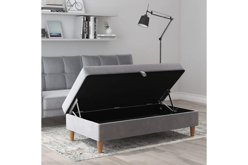 Osmaner/Krakk Lilly Lys grå, Fløyel/Tre/Plast - Lys grå, Fløyel/Tre/Plast - Møbler - Stoler & lenestoler - Krakk - Fotskammel