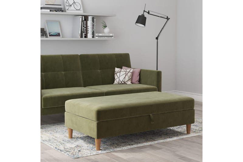 Osmaner/Krakk Lilly Olivengrønn, Fløyel/Tre/Plast - Olivengrønn, Fløyel/Tre/Plast - Møbler - Stoler & lenestoler - Krakk - Fotskammel