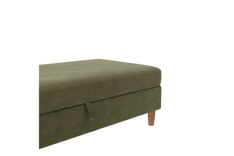 Osmaner/Krakk Lilly Olivengrønn, Fløyel/Tre/Plast - Olivengrønn, Fløyel/Tre/Plast - Møbler - Stoler & lenestoler - Krakk - Fotskammel