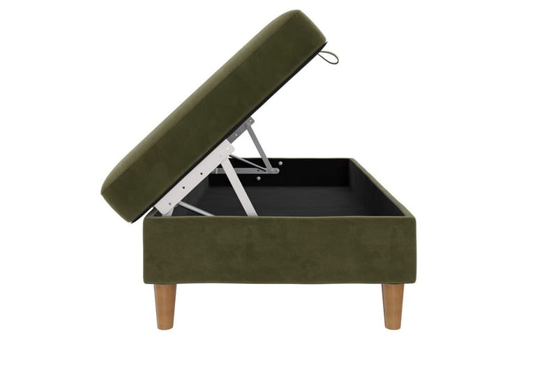 Osmaner/Krakk Lilly Olivengrønn, Fløyel/Tre/Plast - Olivengrønn, Fløyel/Tre/Plast - Møbler - Stoler & lenestoler - Krakk - Fotskammel