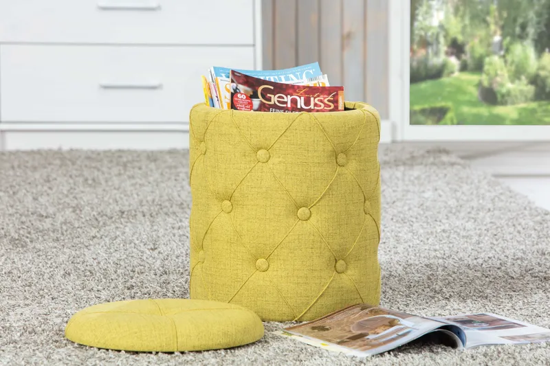 Ozie Krakk - Gul/Grønn - Møbler - Stoler & lenestoler - Krakk