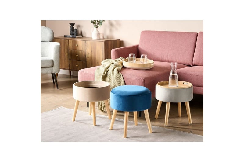 Pall Neely Blå - Blå - Møbler - Stoler & lenestoler - Krakk - Fotskammel