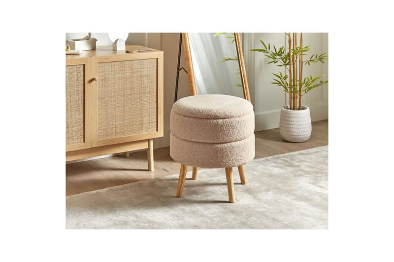 Pall Okaton Beige/lyst tre - Beige/lyst tre - Møbler - Stoler & lenestoler - Krakk - Fotskammel