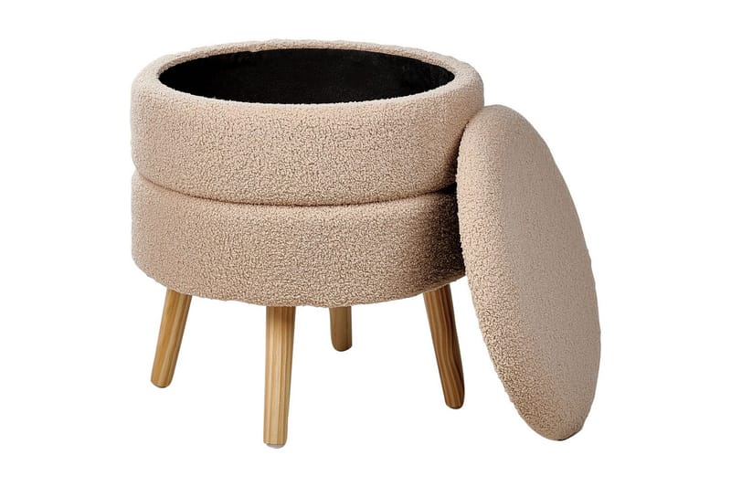 Pall Okaton Beige/lyst tre - Beige/lyst tre - Møbler - Stoler & lenestoler - Krakk - Fotskammel