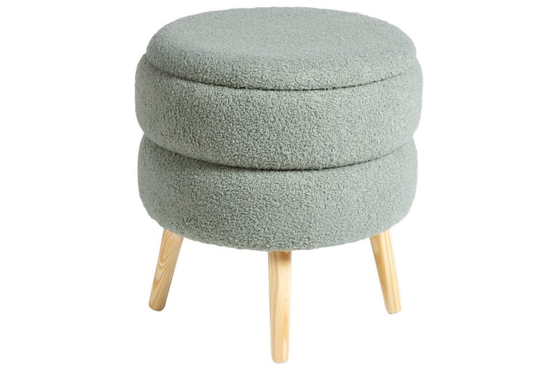 Pall Okaton Grønn/lyst tre - Grønn/lyst tre - Møbler - Stoler & lenestoler - Krakk - Fotskammel