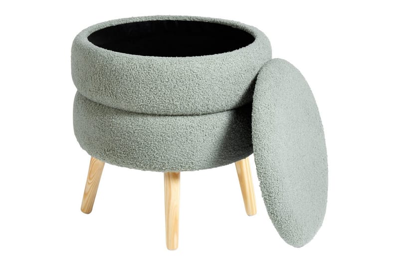 Pall Okaton Grønn/lyst tre - Grønn/lyst tre - Møbler - Stoler & lenestoler - Krakk - Fotskammel