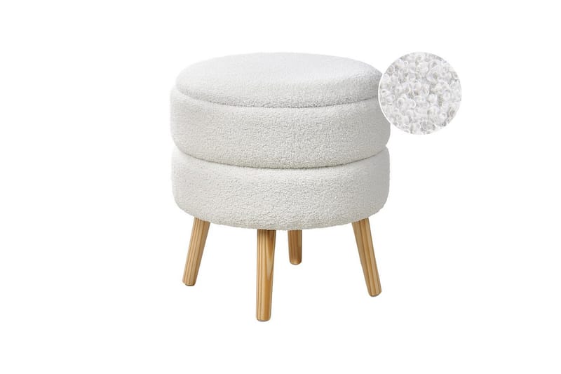 Pall Okaton Hvit/lyst tre - Hvit/lyst tre - Møbler - Stoler & lenestoler - Krakk - Fotskammel