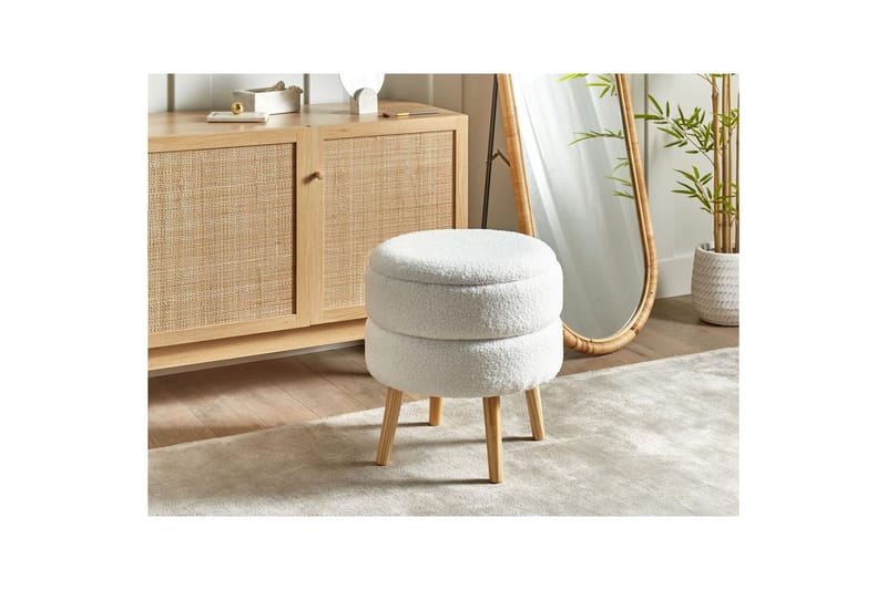 Pall Okaton Hvit/lyst tre - Hvit/lyst tre - Møbler - Stoler & lenestoler - Krakk - Fotskammel