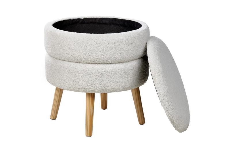 Pall Okaton Hvit/lyst tre - Hvit/lyst tre - Møbler - Stoler & lenestoler - Krakk - Fotskammel