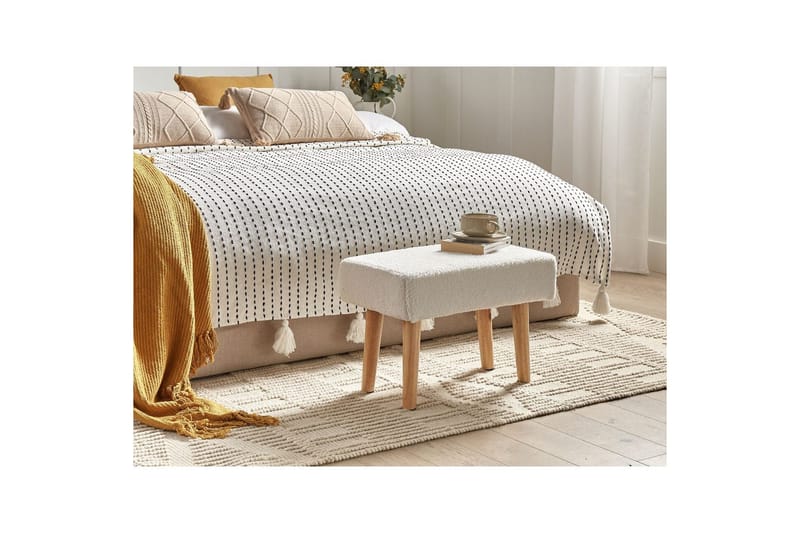 Pall Takoma Hvit/lyst tre - Hvit/lyst tre - Møbler - Stoler & lenestoler - Krakk - Fotskammel