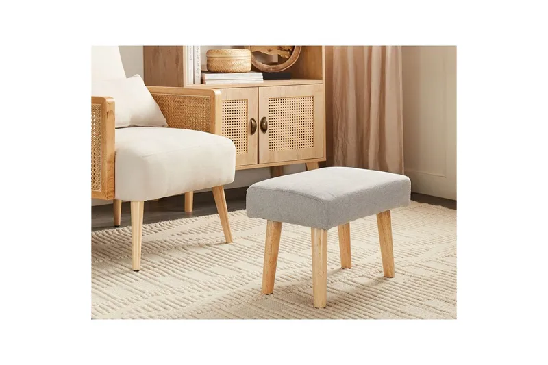 Pall Takoma II Grå/lyst tre - Grå/lyst tre - Møbler - Stoler & lenestoler - Krakk - Fotskammel