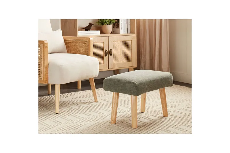 Pall Takoma II Grønn/lyst tre - Grønn/lyst tre - Møbler - Stoler & lenestoler - Krakk - Fotskammel