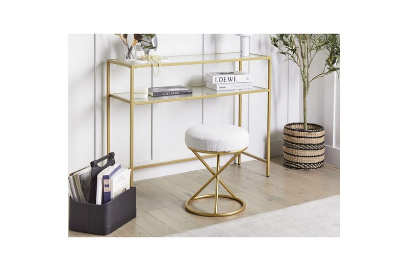 Pall Presho Hvitt/gull - Hvitt/gull - Møbler - Stoler & lenestoler - Krakk - Fotskammel