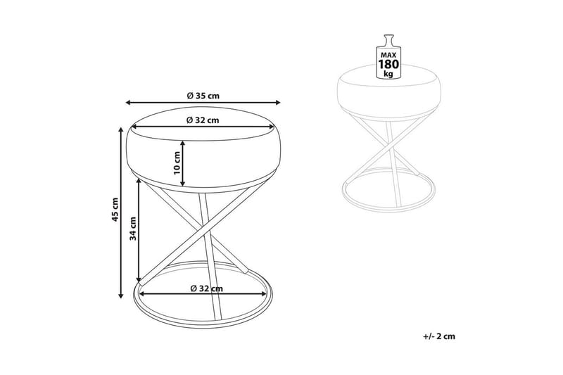 Pall Presho Hvitt/gull - Hvitt/gull - Møbler - Stoler & lenestoler - Krakk - Fotskammel