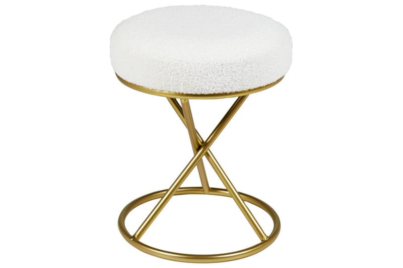 Pall Presho Hvitt/gull - Hvitt/gull - Møbler - Stoler & lenestoler - Krakk - Fotskammel