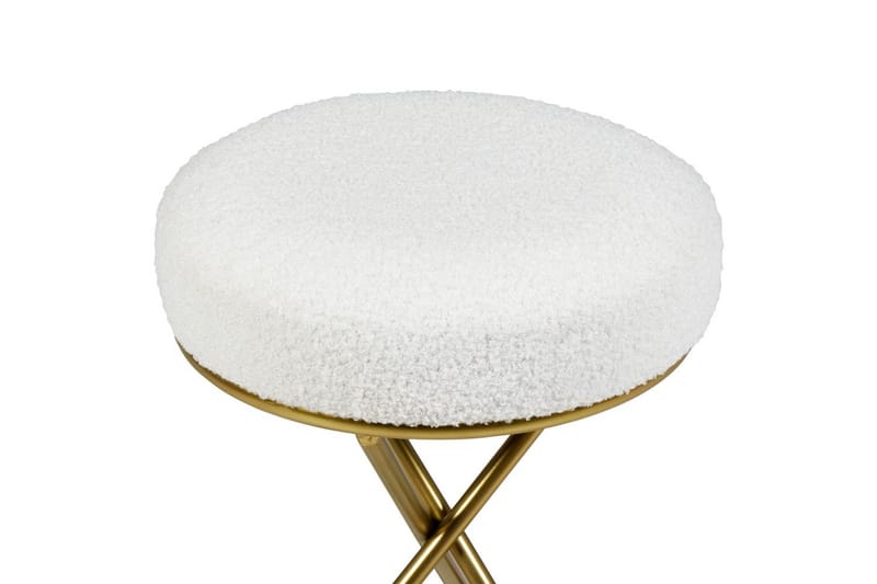 Pall Presho Hvitt/gull - Hvitt/gull - Møbler - Stoler & lenestoler - Krakk - Fotskammel