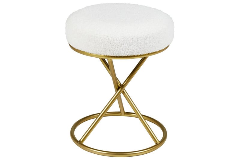 Pall Presho Hvitt/gull - Hvitt/gull - Møbler - Stoler & lenestoler - Krakk - Fotskammel