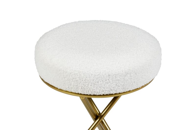 Pall Presho Hvitt/gull - Hvitt/gull - Møbler - Stoler & lenestoler - Krakk - Fotskammel
