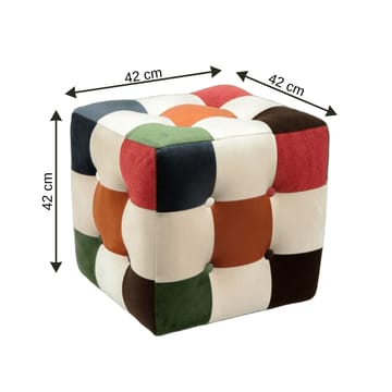 Peticire Sittepuff 42 cm - Grønn oransje hvit - Møbler - Stoler & lenestoler - Krakk - Puff
