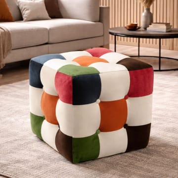 Peticire Sittepuff 42 cm - Grønn oransje hvit - Møbler - Stoler & lenestoler - Krakk - Puff