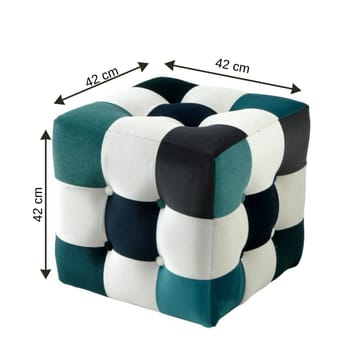 Peticire Sittepuff 42 cm - Hvit, mørkeblå, turkis - Møbler - Stoler & lenestoler - Krakk - Puff