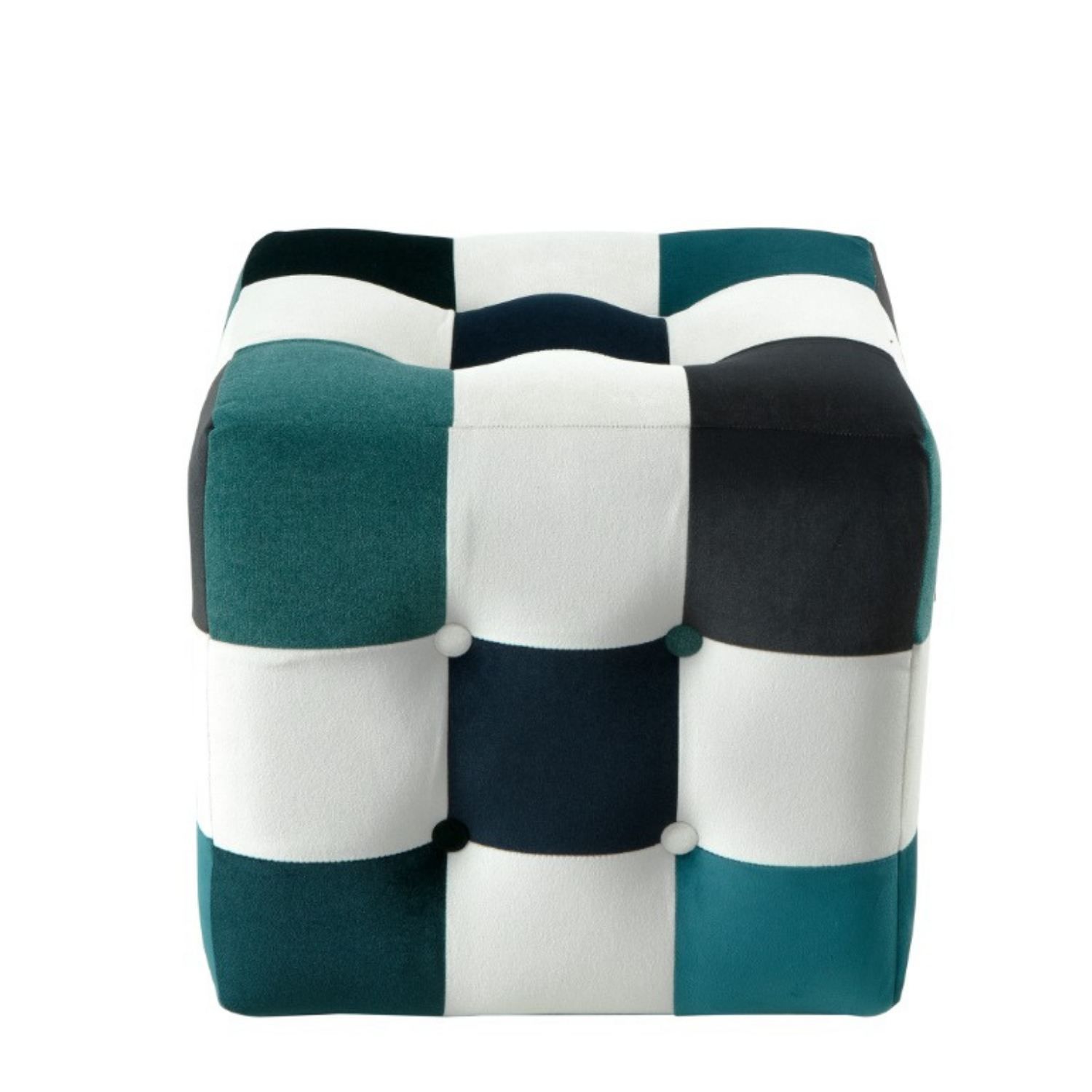 Peticire Sittepuff 42 cm - Hvit, mørkeblå, turkis