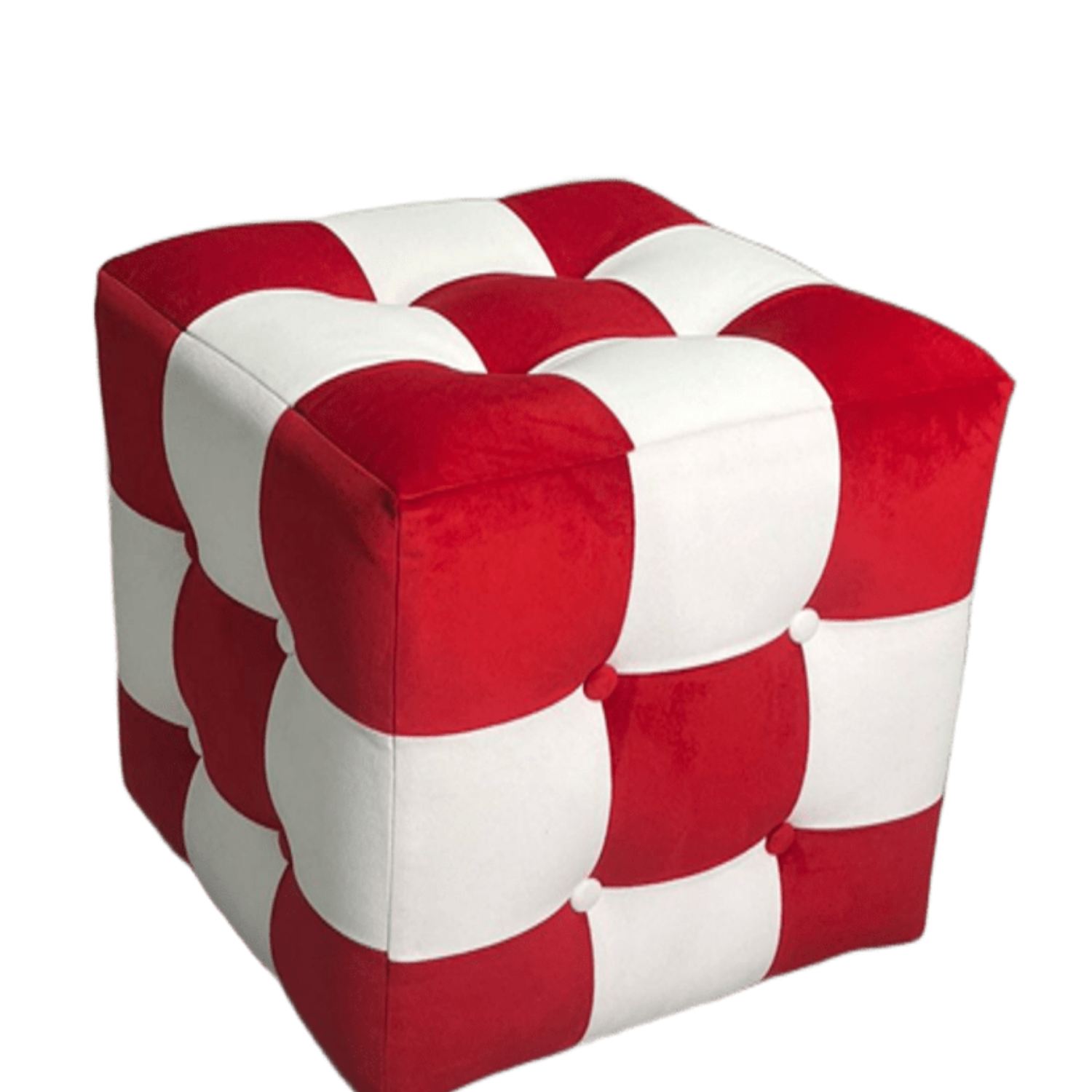 Peticire Sittepuff 42 cm - Rød og hvit