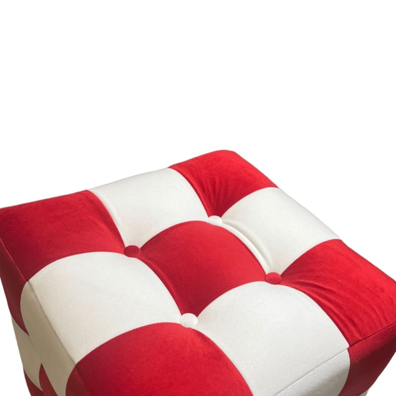 Peticire Sittepuff 42 cm - Rød og hvit - Møbler - Stoler & lenestoler - Krakk - Puff