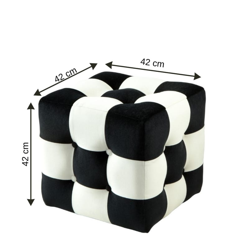 Peticire Sittepuff 42 cm - Svart/hvit - Møbler - Stoler & lenestoler - Krakk - Puff