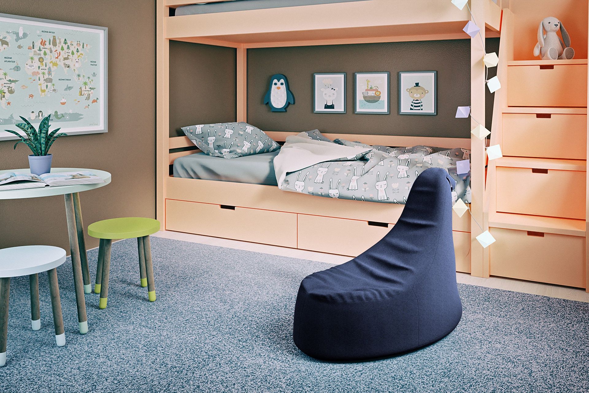 Ankala Sittepuff 90 cm - Marineblå