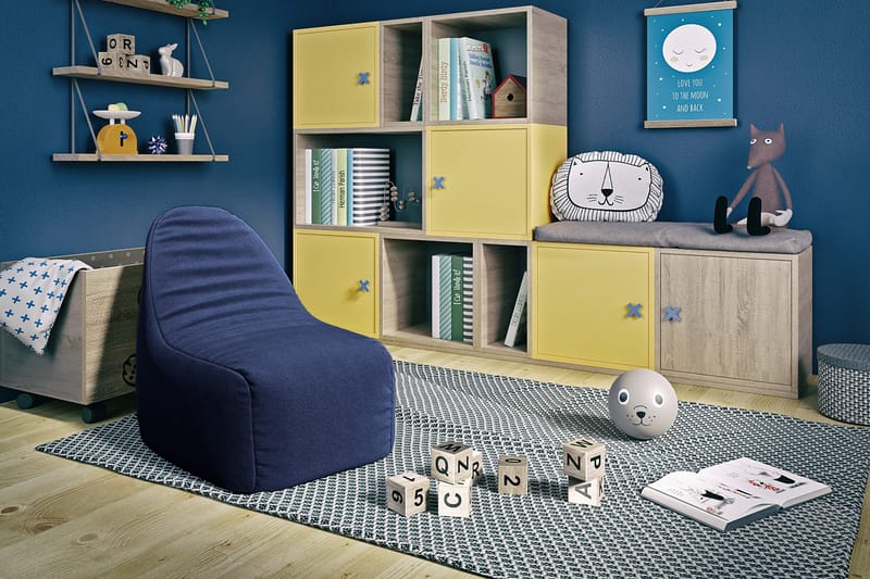 Asaka Sittepuff 80 cm - Marineblå - Møbler - Stoler & lenestoler - Krakk - Puff