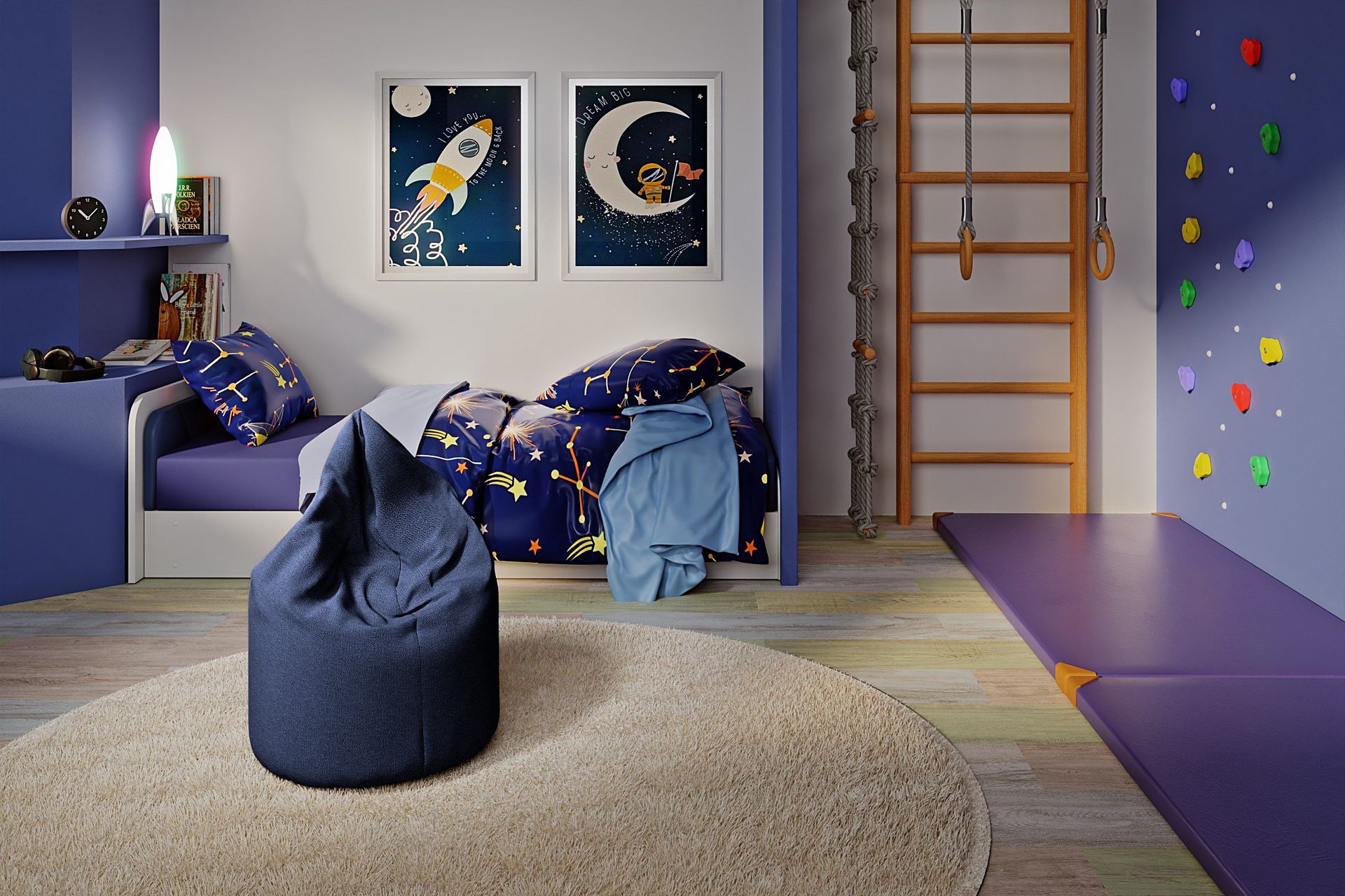 Asana Sittepuff 70 cm - Marineblå