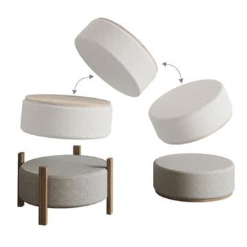 Puff Atelier Del Sofa Clone (47 x 45,5 x 48 cm) Sapphire Oak - Møbler - Stoler & lenestoler - Krakk - Puff