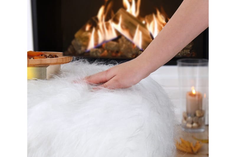 Baddeck Sittepuff 50 cm - Hvit - Møbler - Stoler & lenestoler - Krakk - Puff