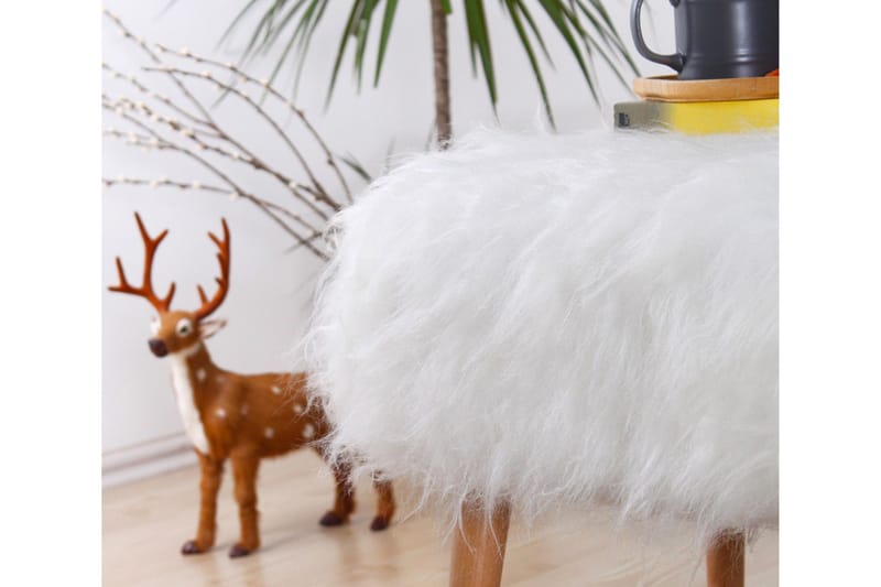 Baddeck Sittepuff 50 cm - Hvit - Møbler - Stoler & lenestoler - Krakk - Puff