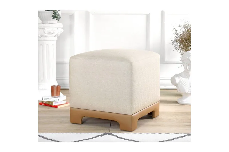 Puff Belarville Krem / Beige - Krem / Beige - Møbler - Stoler & lenestoler - Krakk - Puff