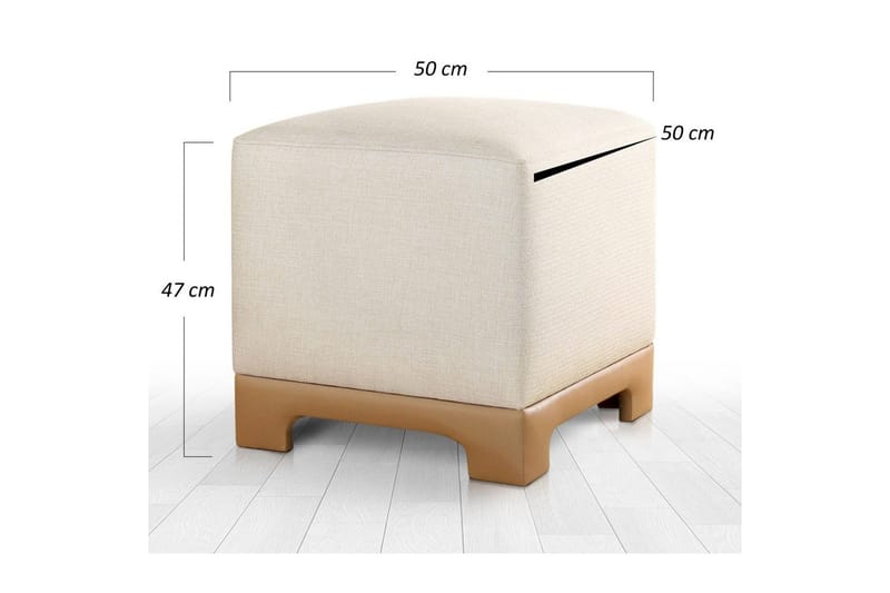 Puff Belarville Krem / Beige - Krem / Beige - Møbler - Stoler & lenestoler - Krakk - Puff
