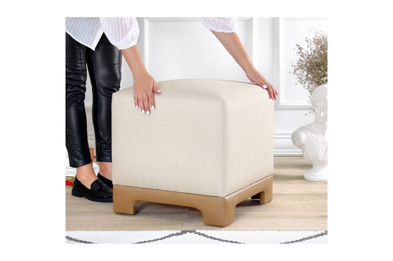 Puff Belarville Krem / Beige - Krem / Beige - Møbler - Stoler & lenestoler - Krakk - Puff