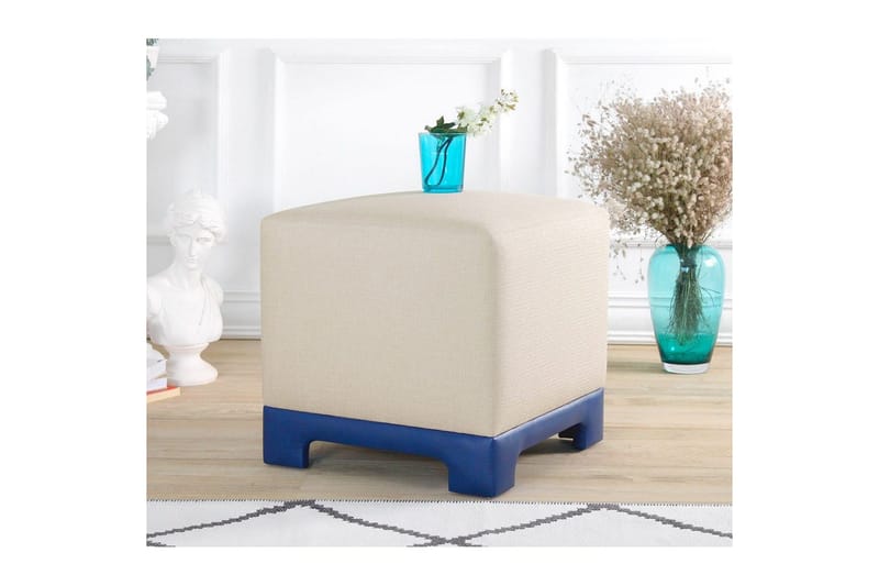 Puff Belarville Krem / Blå - Krem / Blå - Møbler - Stoler & lenestoler - Krakk - Puff