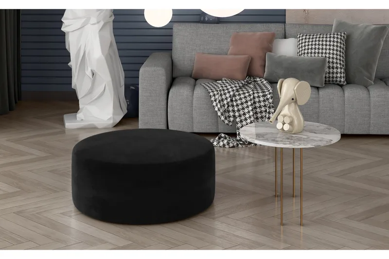 Bero Sittepuff Rund - Svart - Møbler - Stoler & lenestoler - Krakk - Puff