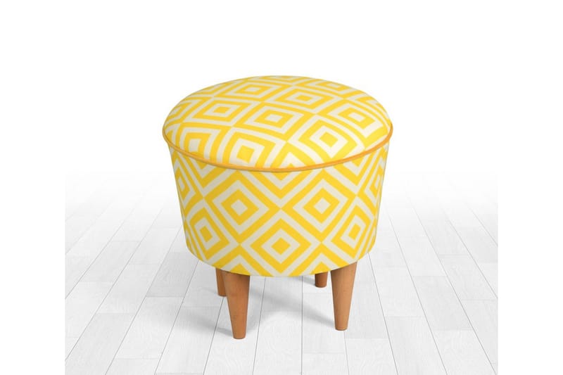 Bordentown Sittepuff 42 cm - Gul - Møbler - Stoler & lenestoler - Krakk - Puff