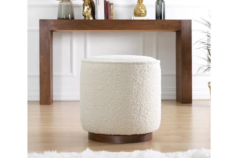 Braintree Sittepuff 42 cm - Hvit - Møbler - Stoler & lenestoler - Krakk - Puff