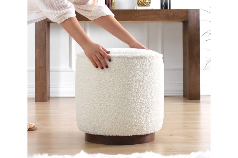 Braintree Sittepuff 42 cm - Hvit - Møbler - Stoler & lenestoler - Krakk - Puff
