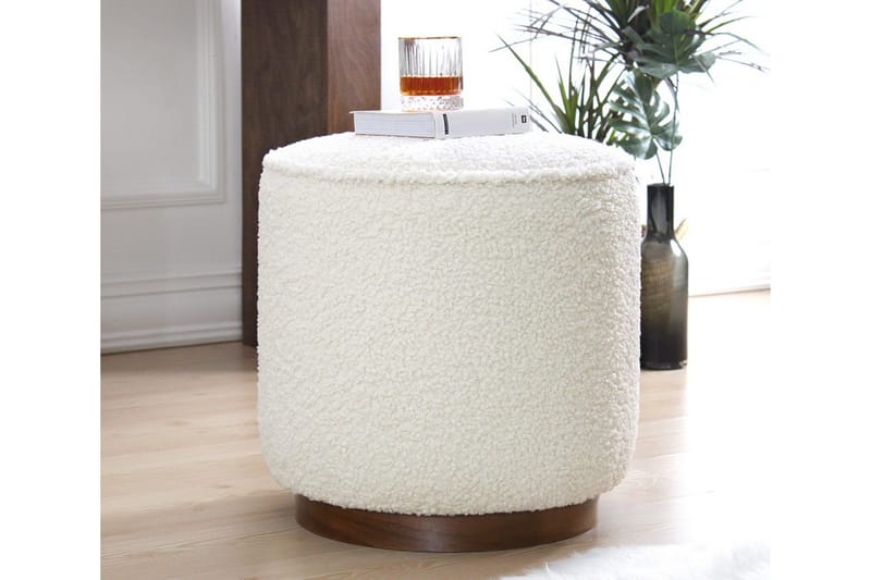 Braintree Sittepuff 42 cm - Hvit - Møbler - Stoler & lenestoler - Krakk - Puff