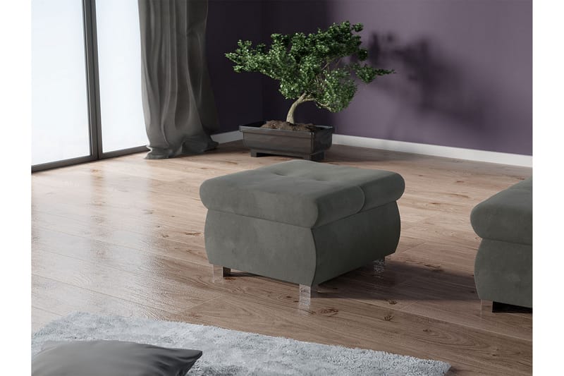 Cerys Sittepuff Grå - Møbler - Stoler & lenestoler - Krakk - Puff