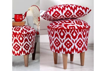 Charlottetown Sittepuff 42 cm - Rød - Møbler - Stoler & lenestoler - Krakk - Puff