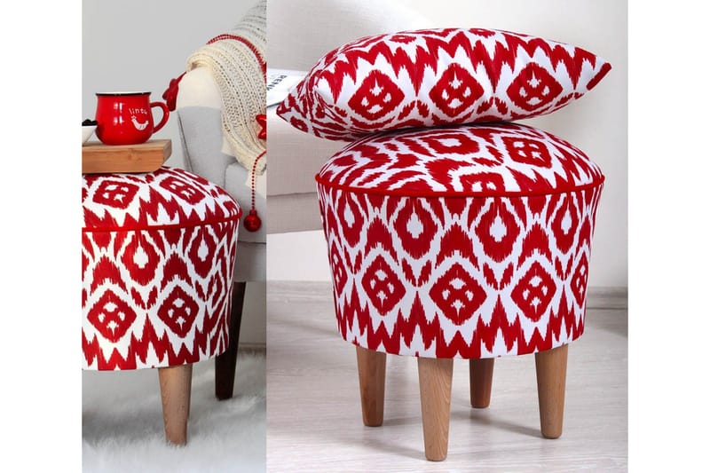 Charlottetown Sittepuff 42 cm - Rød - Møbler - Stoler & lenestoler - Krakk - Puff
